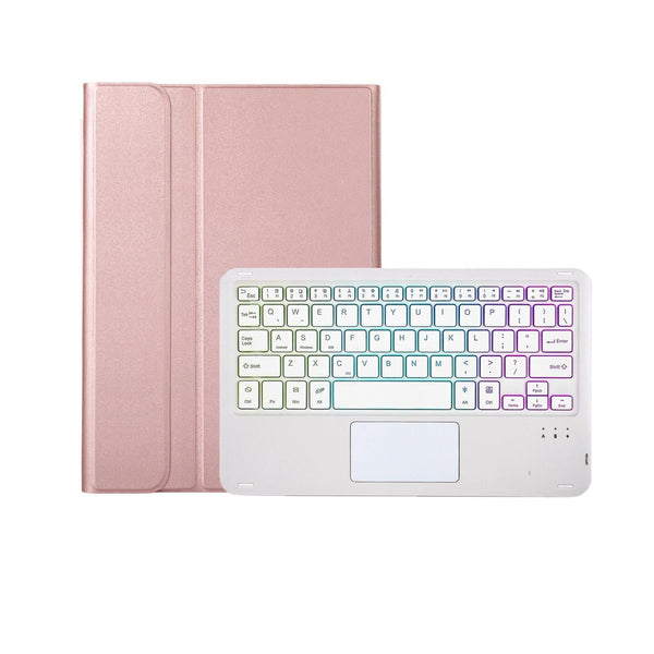 Bluetooth Keyboard Leather Tablet Case For Ipad 9.7 2018 & 2017 / Pro Air With Touch Pad And Pen Slot Rose Gold Keyboards