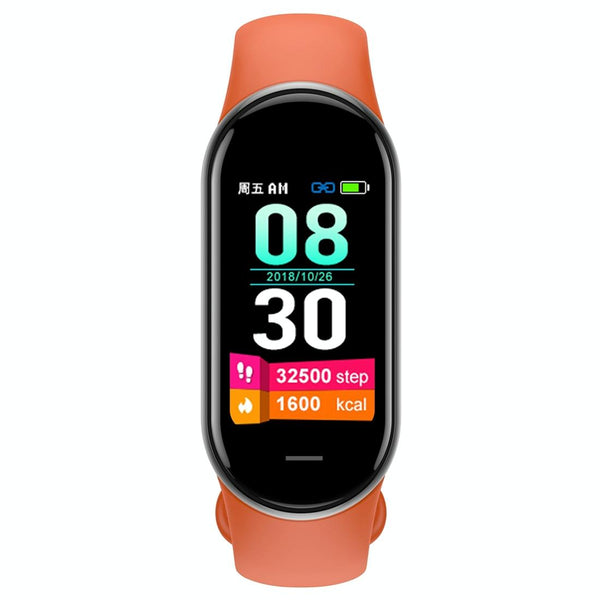 Waterproof Smart Watch With Heart Bp Oxygen And Sugar Monitoring Ip68 Orange Smart Watches