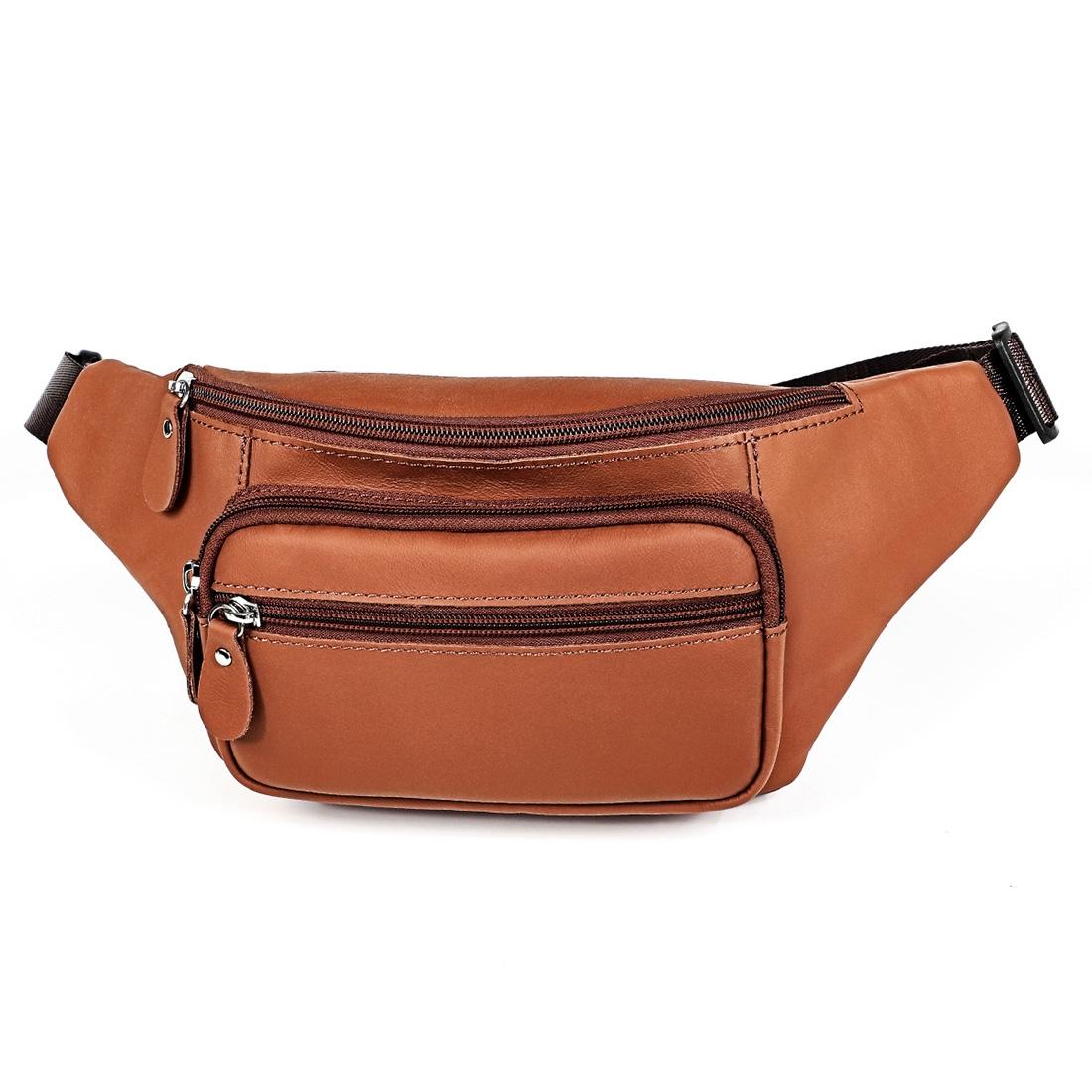 Outdoor Leather Shoulder Bag For Sports Phone Brown Bags