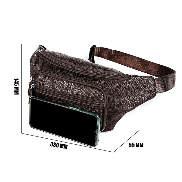 Outdoor Leather Shoulder Bag For Sports Phone Brown Bags