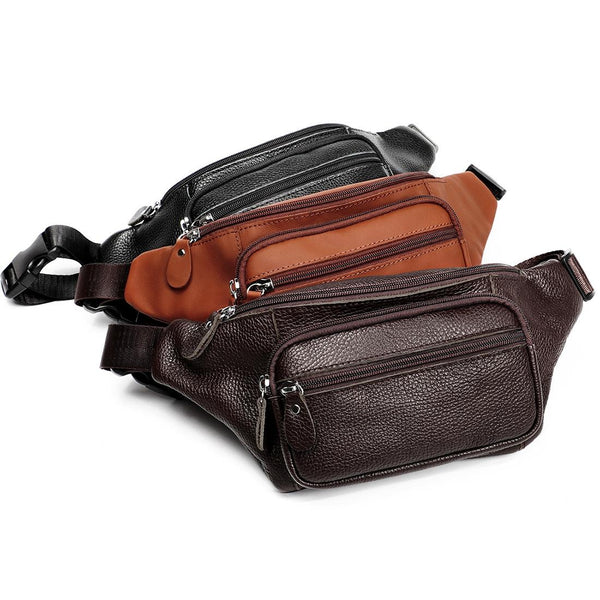 Outdoor Leather Shoulder Bag For Sports Phone Brown Bags