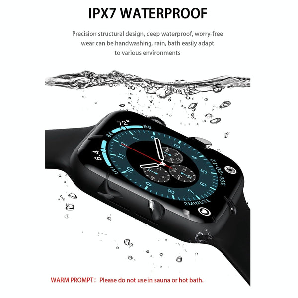 1.75 Inch Full Screen Ip67 Waterproof Smartwatch With Sleep Heart Rate & Bt Call Black Smart Watches