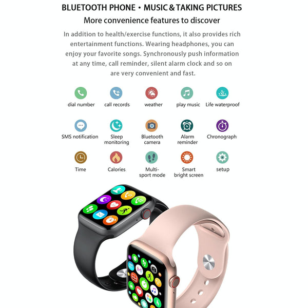 1.75 Inch Full Screen Ip67 Waterproof Smartwatch With Sleep Heart Rate & Bt Call Black Smart Watches