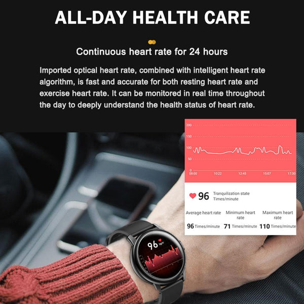 1.3 Inch Tft Screen Smart Watch Support Blood Pressure Monitoring Sleep Black Smart Watches