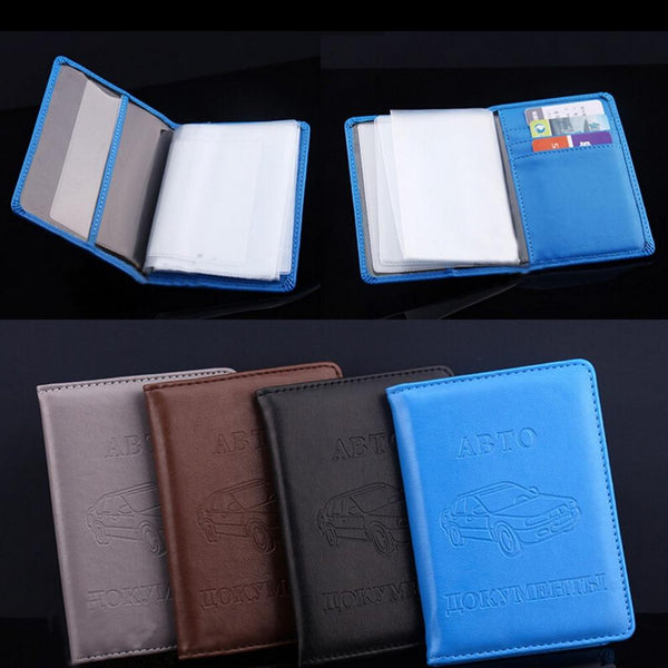 Stylish Pu Leather Driving License Holder Wallet Blue Wallets