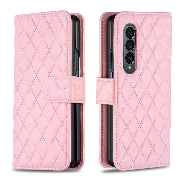 For Samsung Galaxy Z Fold4 5G Diamond Lattice Flip Wallet Case Pink Cases Covers & Skins