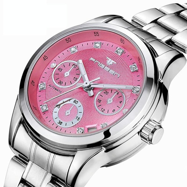 Stylish Women Quartz Watch With Luminous Display And Date Gold Golden Surface Watches