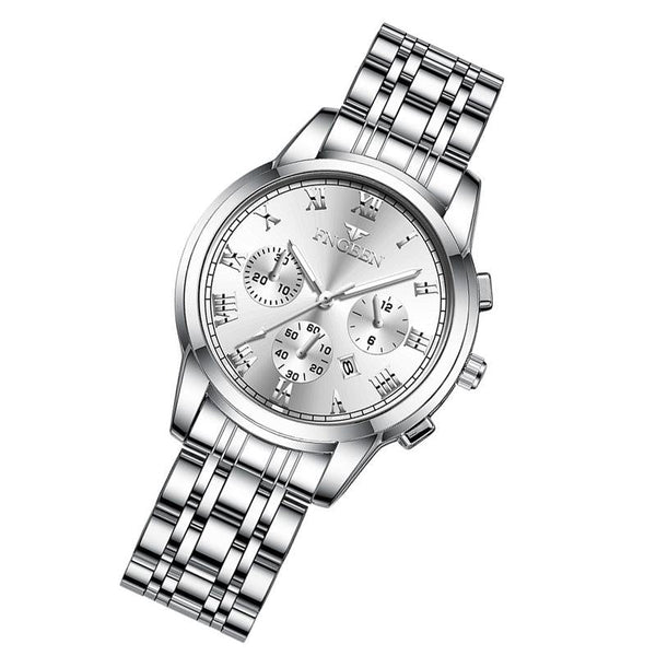 Stylish Women Quartz Watch With Luminous Display And Date Gold Golden Surface Watches