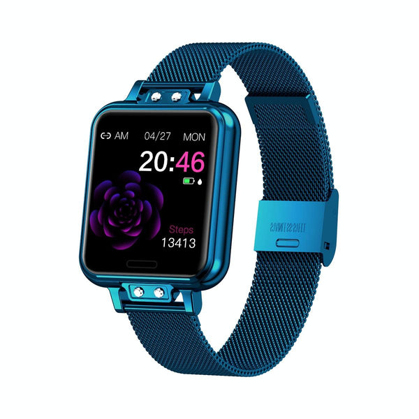 1.22 Inch Waterproof Smart Watch With Sleep Heart Rate Monitor Blue Smart Watches