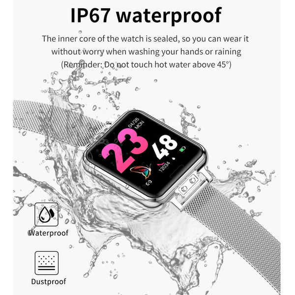 1.22 Inch Waterproof Smart Watch With Sleep Heart Rate Monitor Blue Smart Watches