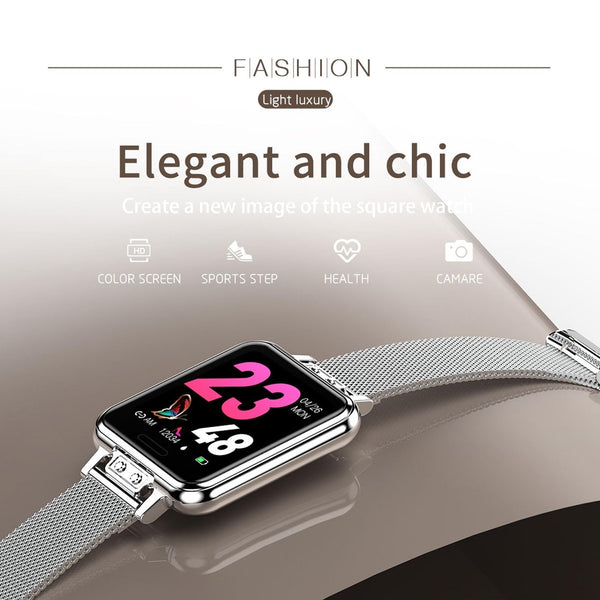 1.22 Inch Waterproof Smart Watch With Sleep Heart Rate Monitor Blue Smart Watches