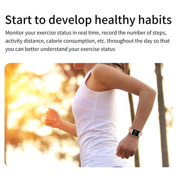 1.22 Inch Waterproof Smart Watch With Sleep Heart Rate Monitor Blue Smart Watches