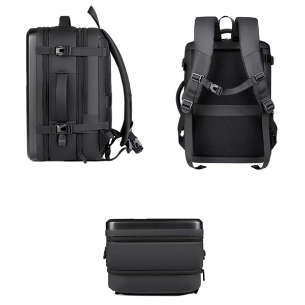Waterproof Expandable Hard Shell Backpack With Usb Charging Large Capacity Black 161 Dark Gray Backpacks