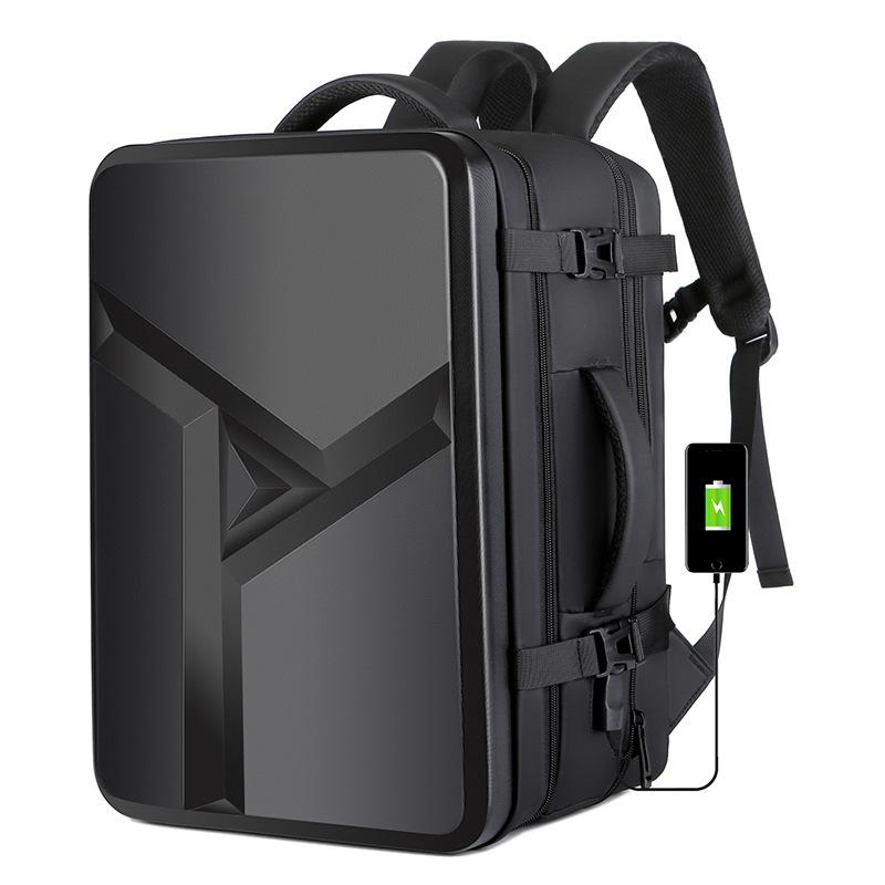 Waterproof Expandable Hard Shell Backpack With Usb Charging Large Capacity Black 161 Dark Gray Backpacks