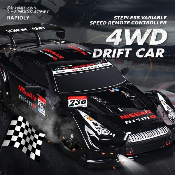 1 16 4Wd Drift Rc Toy Car 2.4G Compact Design Black Remote Controlled Toys
