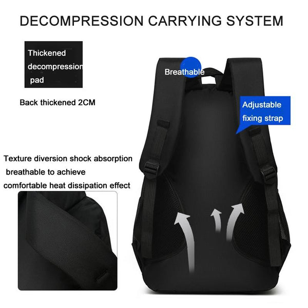 Large Capacity Nylon Backpack For Students Black Backpacks
