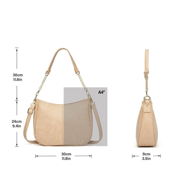 Leather Crossbody Bag Large Capacity Beige Women's Bags & Handbags