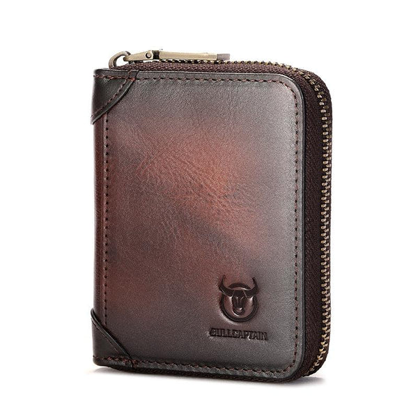 Rfid Anti Theft Cowhide Card Holder Wallet Coffee Wallets