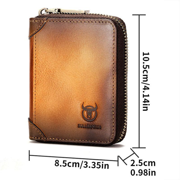 Rfid Anti Theft Cowhide Card Holder Wallet Coffee Wallets