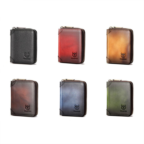 Rfid Anti Theft Cowhide Card Holder Wallet Coffee Wallets