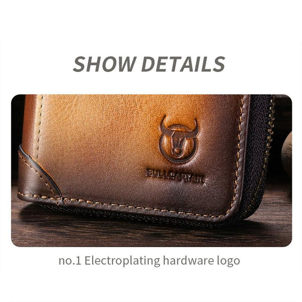 Rfid Anti Theft Cowhide Card Holder Wallet Coffee Wallets