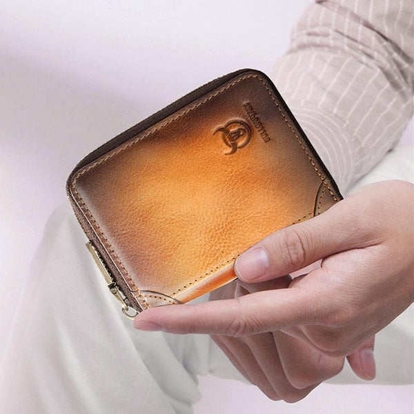 Rfid Anti Theft Cowhide Card Holder Wallet Coffee Wallets
