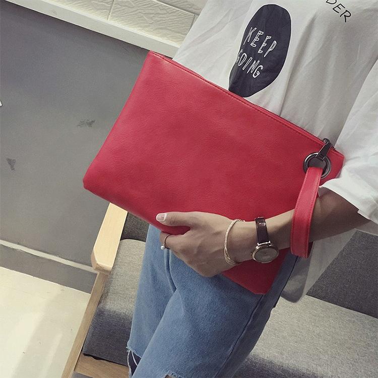 Stylish Retro Envelope Clutch Bag Large Capacity Red Women's Bags & Handbags