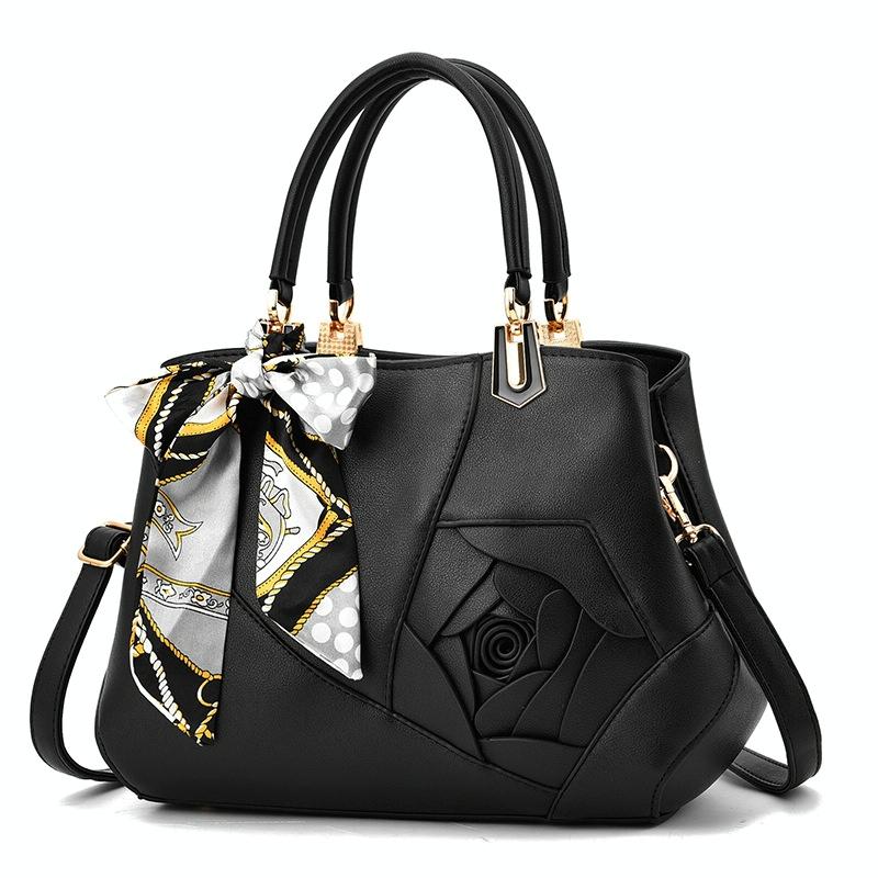 Carved Ladies Handbag 3D Design Black Women's Bags & Handbags