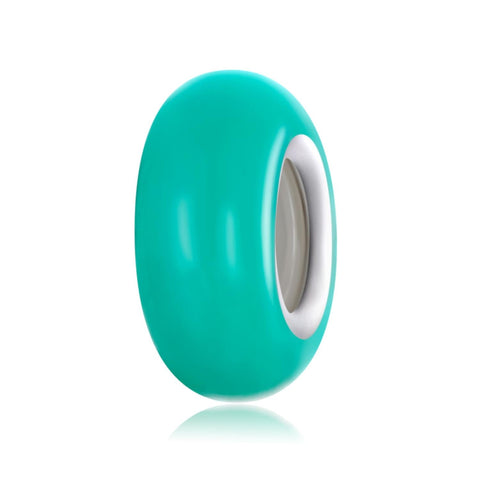 925 Sterling Silver Silicone Beads For Diy Bracelets & Necklaces Cyan Charms & Pendants