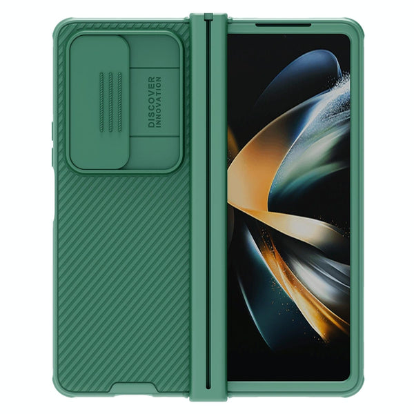 For Samsung Galaxy Z Fold4 5G Mirror Pro Camshield Case Set Green Cases Covers & Skins
