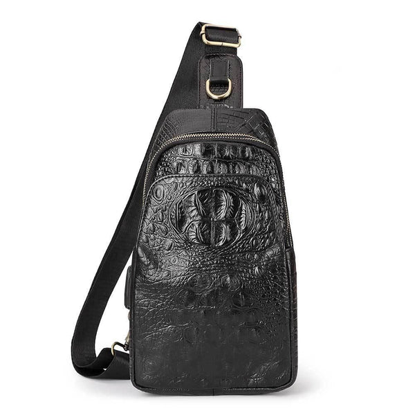 Leather Men Crossbody Bag Black Bags