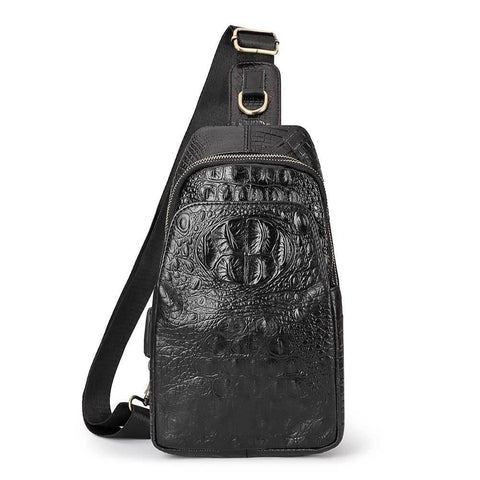 Leather Men Crossbody Bag Black Bags