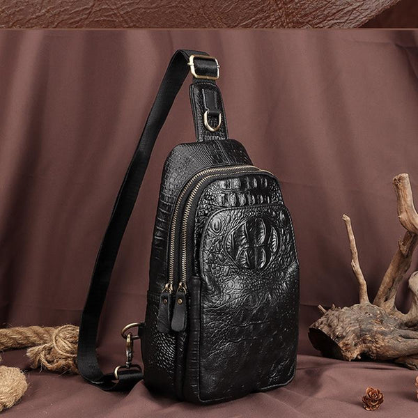 Leather Men Crossbody Bag Black Bags