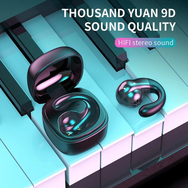 Wireless Bone Conduction Earphone With Bluetooth 5.0 Gray Earbuds