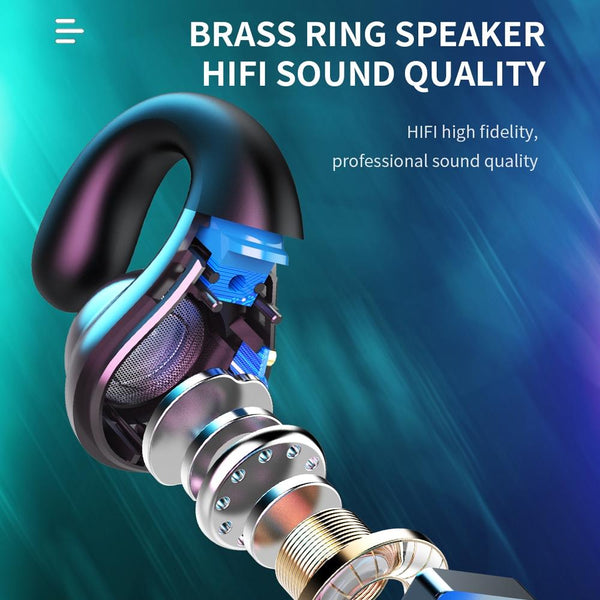 Wireless Bone Conduction Earphone With Bluetooth 5.0 Gray Earbuds