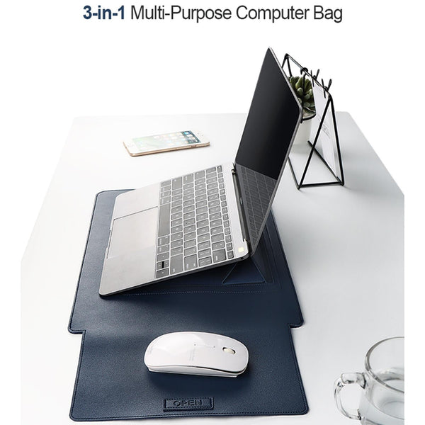 Parallel Deals 3 In Multifunctional Laptop Bag Fits 13.3 Inch Pu Material Cowhide Yellow Laptop Cases & Bags