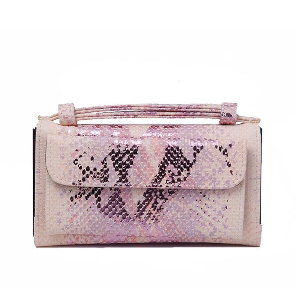 Snake Sequins Print Wrist Bag Multifunctional Chain One Shoulder Diagonal Wallet Pink Wallets