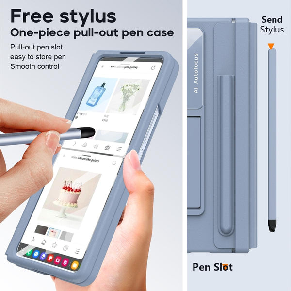 For Samsung Galaxy Z Fold4 5G Full Coverage Pc Case With Pen White Cases Covers & Skins