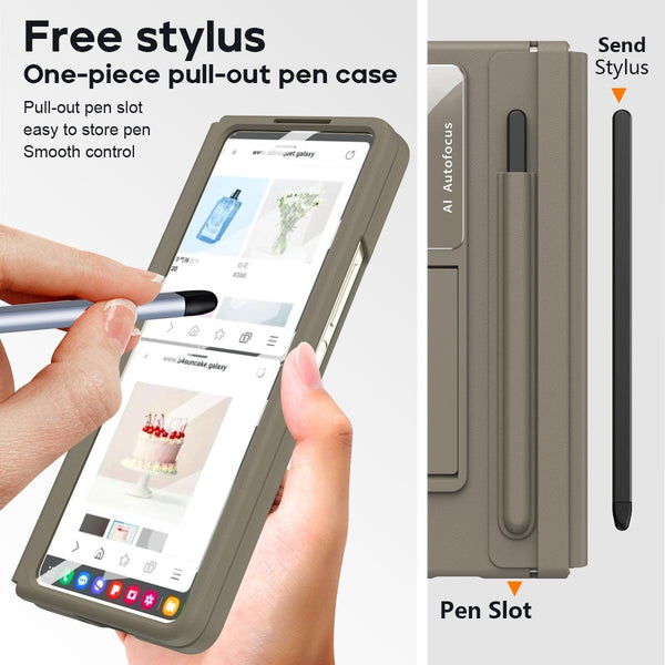 For Samsung Galaxy Z Fold4 5G Full Coverage Pc Case With Pen White Cases Covers & Skins