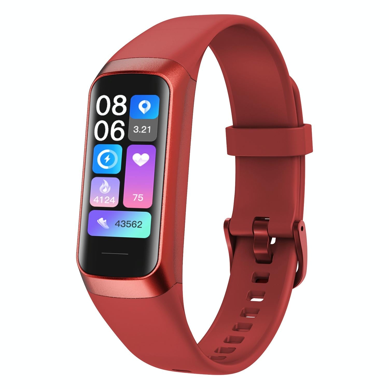 Ip67 Waterproof Smart Fitness Band Compact And Durable Red Activity Trackers