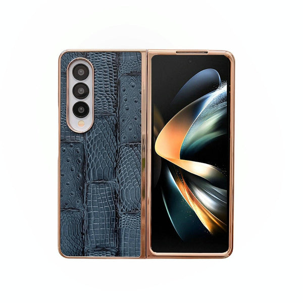 For Samsung Galaxy Z Fold4 5G Leather Mahjong Phone Case Electroplated Black Cases Covers & Skins
