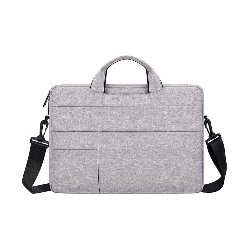 14.1 15.4 Inch Portable Laptop Shoulder Bag Oxford Cloth & Nylon Hemp Gray Laptop Cases & Bags