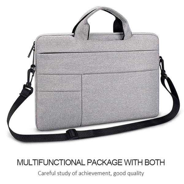 14.1 15.4 Inch Portable Laptop Shoulder Bag Oxford Cloth & Nylon Hemp Gray Laptop Cases & Bags