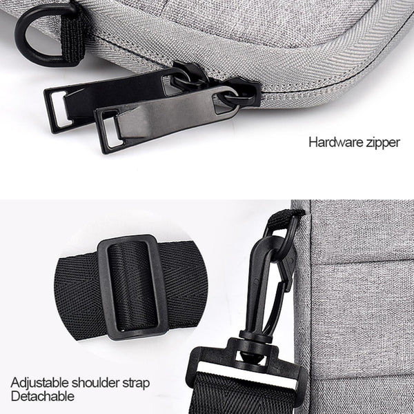 14.1 15.4 Inch Portable Laptop Shoulder Bag Oxford Cloth & Nylon Hemp Gray Laptop Cases & Bags