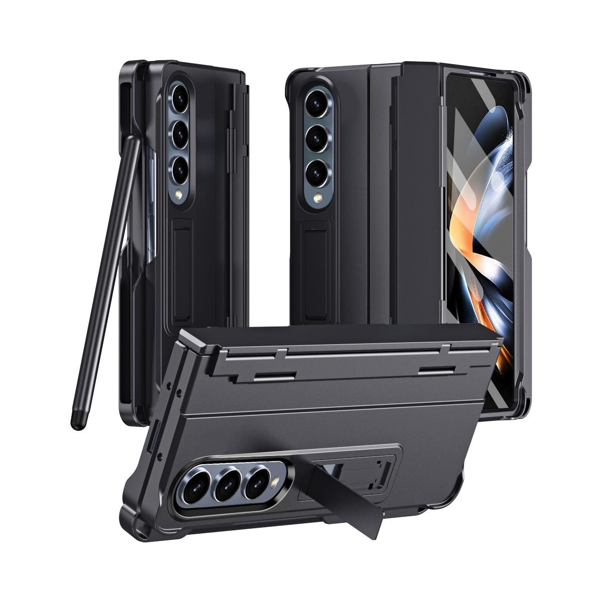 For Samsung Galaxy Z Fold4 5G Shockproof Diamond Case With Hinge And Pen Black Cases Covers & Skins
