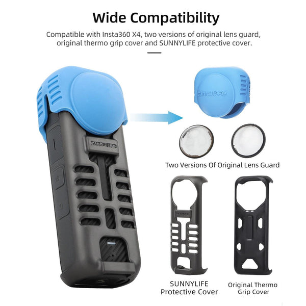 Silicone Shockproof Case And Lens Cover For Insta360 X4 By Camera Cases Bags & Covers