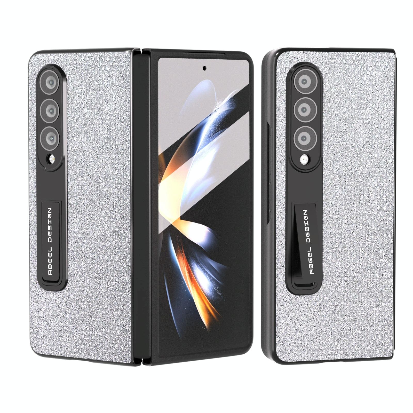 For Samsung Galaxy Z Fold4 5G Diamond Edge Case With Holder Silver Cases Covers & Skins