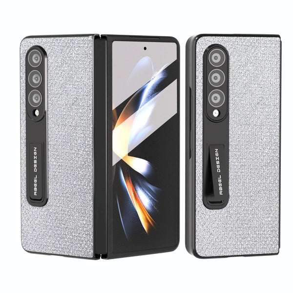 For Samsung Galaxy Z Fold4 5G Diamond Edge Case With Holder Silver Cases Covers & Skins