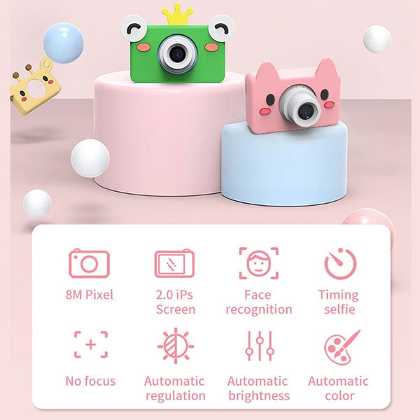Mini Digital Sport Camera With 8.0Mp Lens 2.0 Screen Elk Shaped Case & 32Gb Memory For Kids Digital Cameras