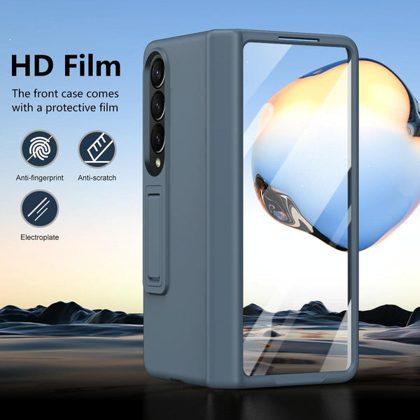 For Samsung Galaxy Z Fold4 5G Shockproof Case With Holder All Inclusive Grey Cases Covers & Skins